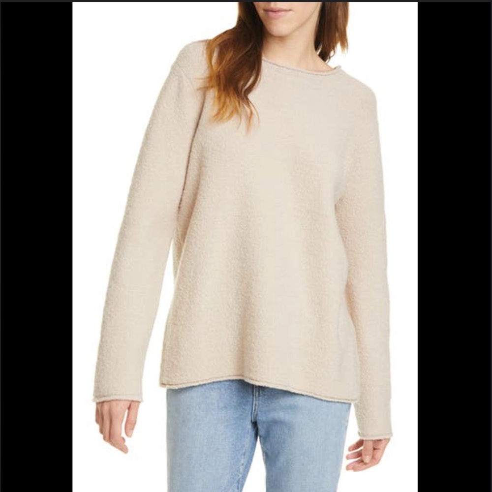JENNI KAYNE Boucle Merino Wool blend Crewneck Sweater